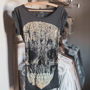 Vintage All Saints Skull Open Back T-Shirt
